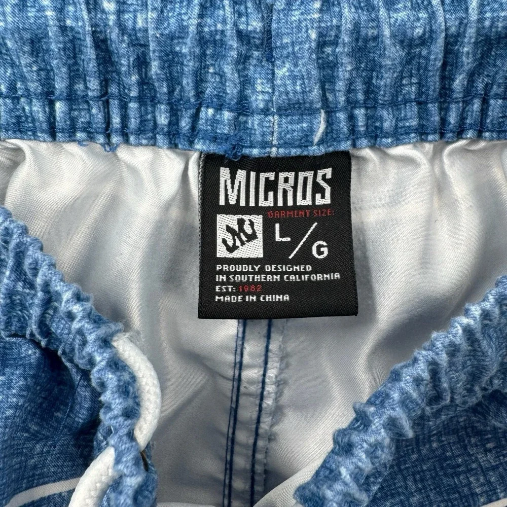 Micros Board Shorts Mens‎ Large Elastic Waist Swim Trunks Drawstring Surf Beach